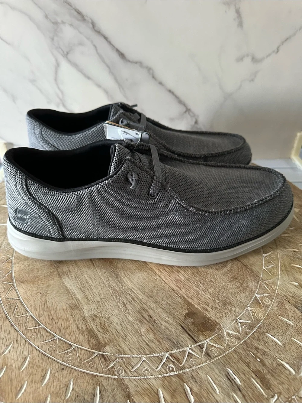 Skechers Men's 13 Slip On JAX Vegan Knitted Lace Up Memory Foam Loafer Shoes